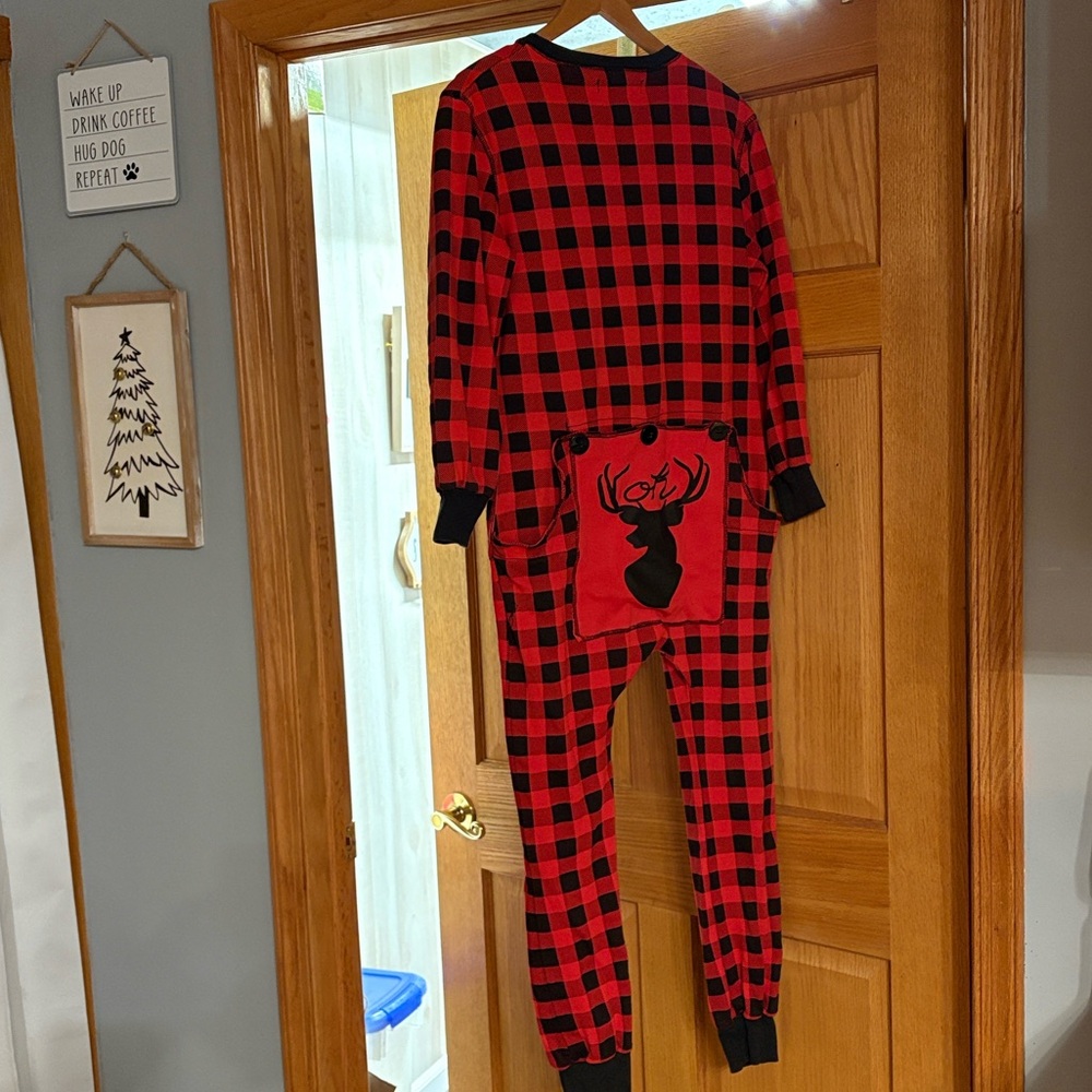 Plaid Red Women's Onesie Pajamas